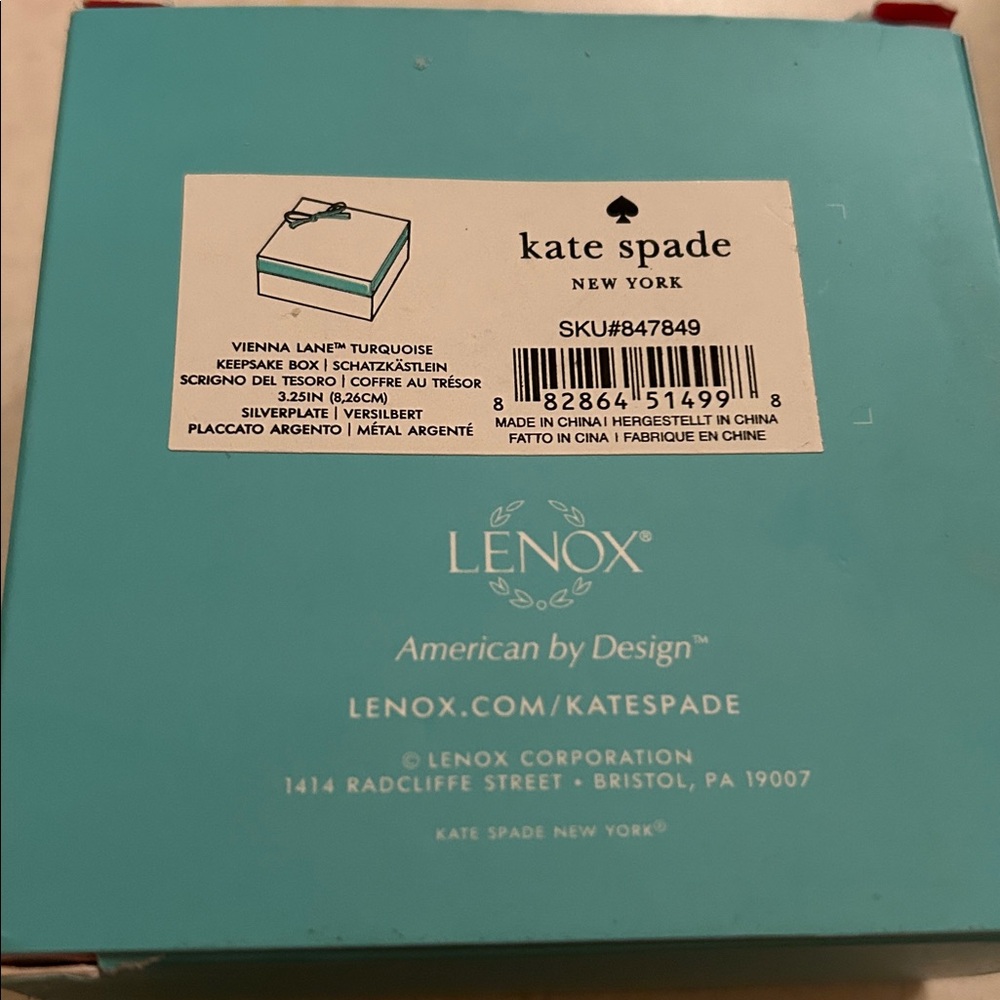 Lenox x Kate Spade New York Trinket Box Vienna Lane Silver Plate Keepsake Box - Picture 7 of 17